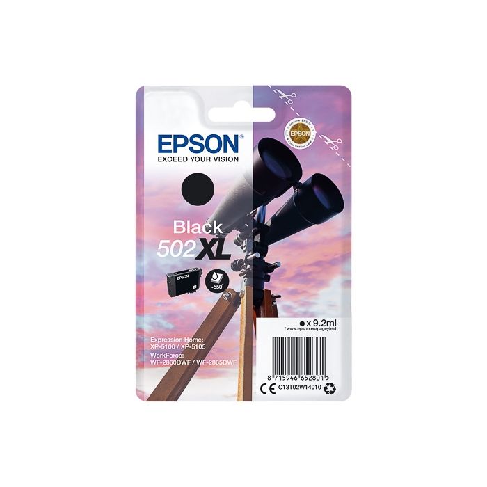 Epson C13T02W14010 inkt cartridge Zwart (502XL) - Origineel main product photo