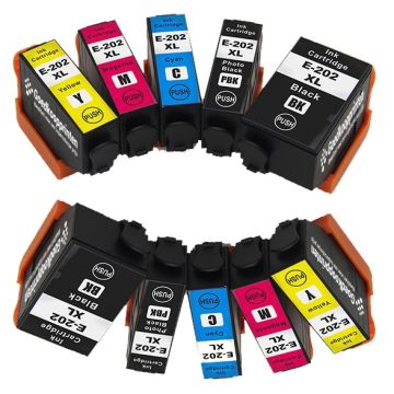 Epson 202XL inkt cartridges Multipack (C13T02G74010) - Huismerk set 10 stuks
