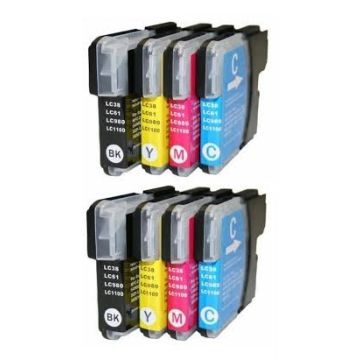 Brother LC-980 inkt cartridges / LC-1100 (8 ST) - Huismerk